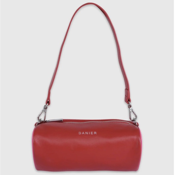 Danier Dreana Tubular Heart Round Bag Red Pink - Picture 3 of 16